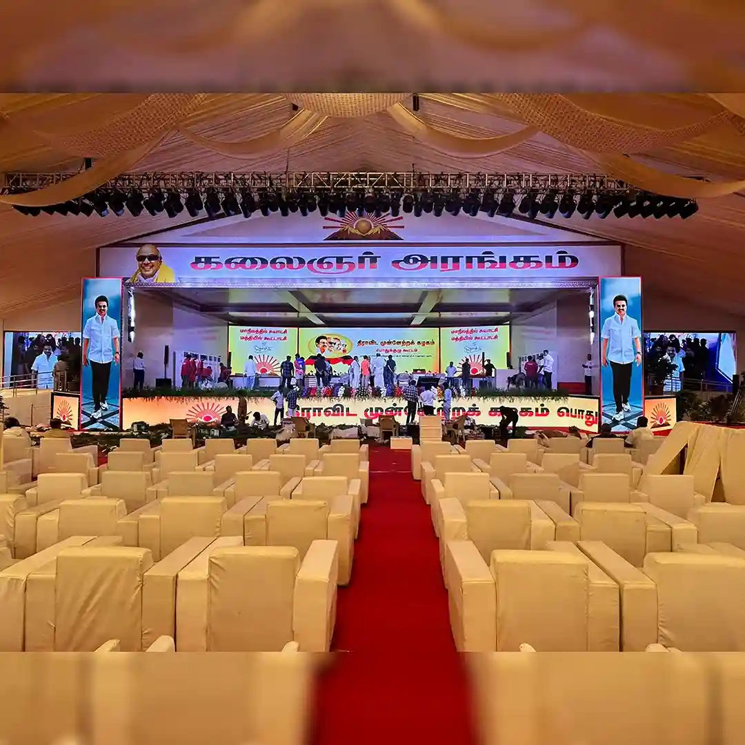 Seamless LED Wall Installation & Management for DMK General Committee Meeting Madurai 2025