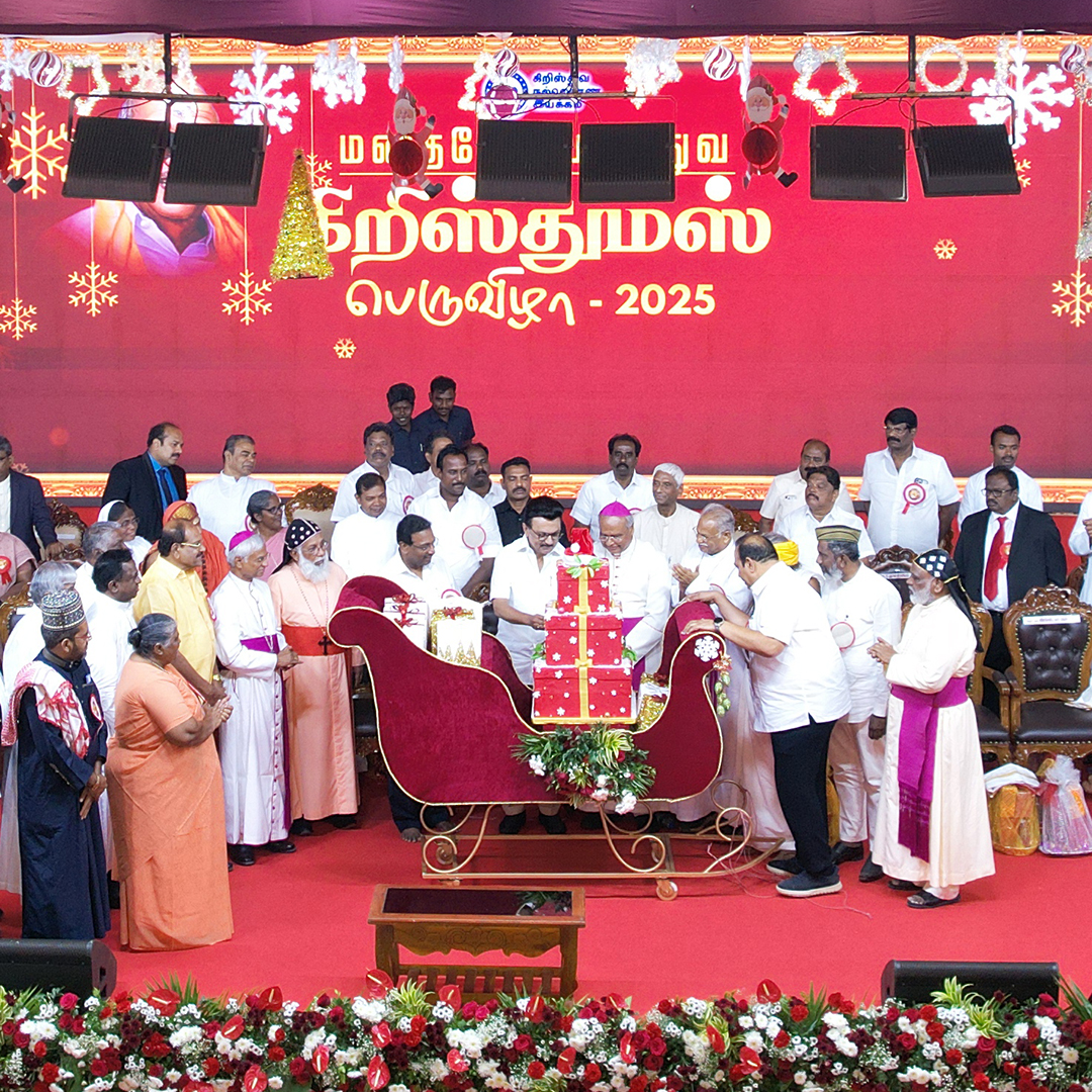 Event photography and videography for the Christmas celebration in Tirunelveli, graced by Hon’ble Chief Minister M. K. Stalin